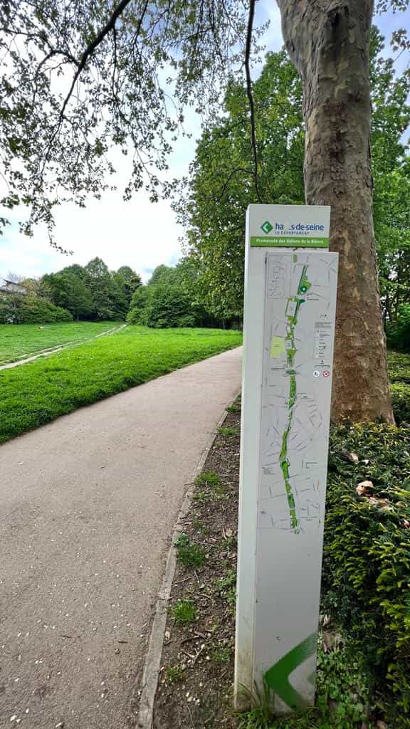 Panneau indicatif du parcours