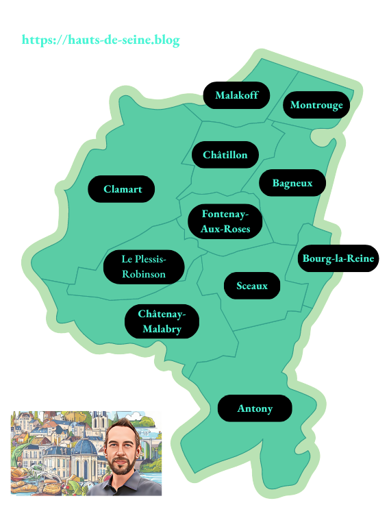 Carte de la Vallée Sud des Hauts-de-Seine (92)