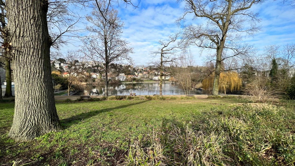 Vue de l'une des entrée de l'étang Colbert
