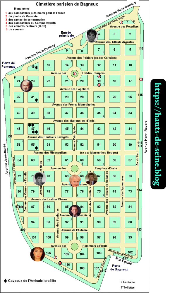 Le plan du cimetière de Bagneux