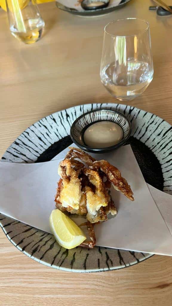 Agemono, tempura de crustacés