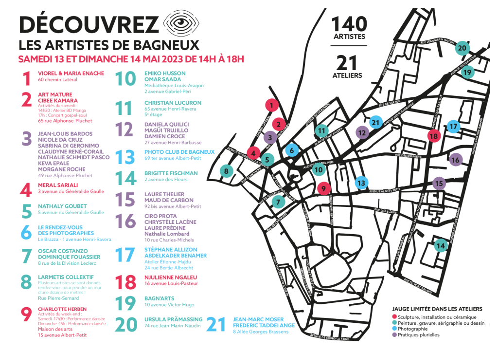 Carte des Portes Ouverte des Ateliers d'Artistes de Bagneux